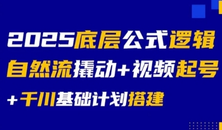 2025底层公式逻辑自然流撬动+视频起号+千川基础计划搭建-驿想项目网