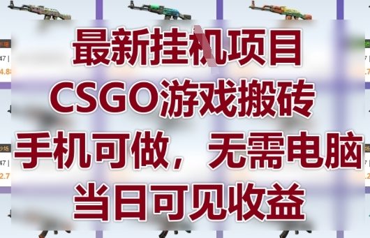 最新挂G项目，CSGO游戏搬砖，手机可做，无需电脑，当日见收益【揭秘】-驿想项目网