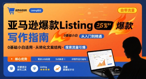 亚马逊爆款Listing写作方法，亚马逊0基础小白也能写爆款自带流量的Listing-驿想项目网