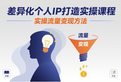 差异化个人IP打造实操课程，实操流量变现方法-驿想项目网