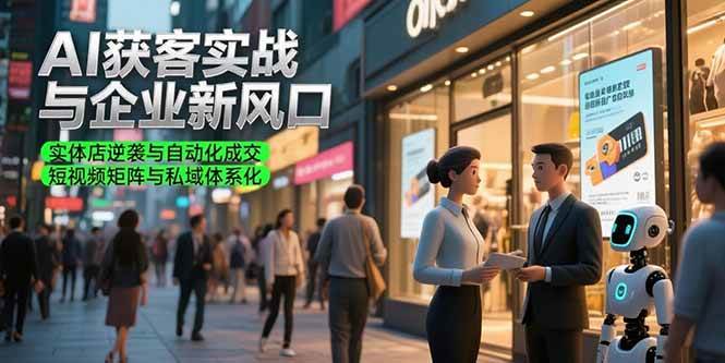 （15348期）AI获客实战与企业新风口，实体店逆袭与自动化成交 短视频矩阵与私域体系化-驿想项目网