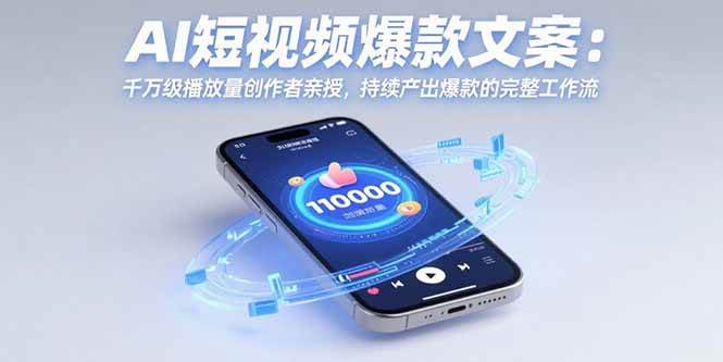 （15569期）AI短视频爆款文案：千万级播放量创作者亲授，持续产出爆款的完整工作流-驿想项目网