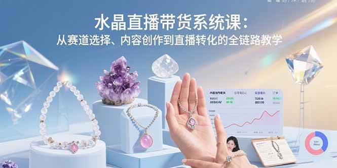 （15721期）水晶直播带货系统课：从赛道选择、内容创作到直播转化的全链路教学-驿想项目网