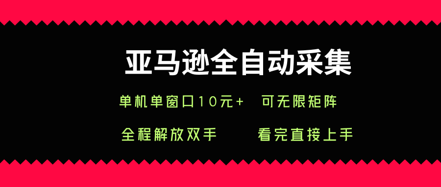 亚马逊全自动采集，单机单窗口一天10+，可无限矩阵去做【揭秘】-驿想项目网