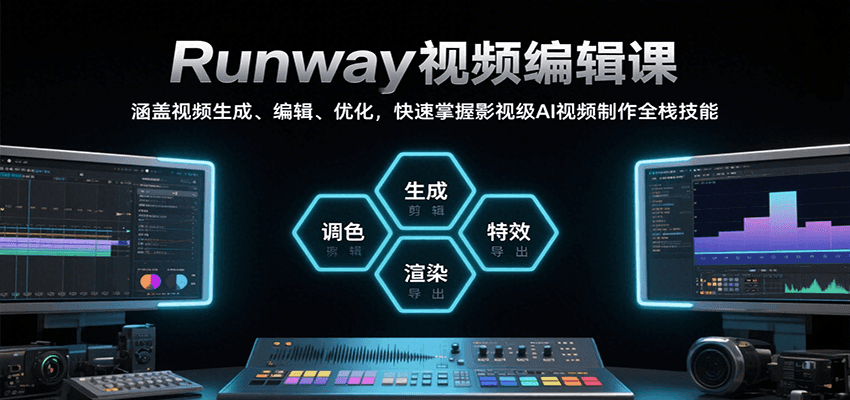 Runway视频编辑课，涵盖视频生成、编辑、优化，快速掌握影视级AI视频制作全栈技能-驿想项目网