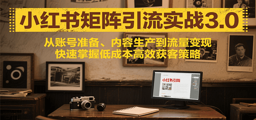 小红书矩阵引流3.0，从账号准备、内容生产到流量变现，快速掌握低成本高效获客策略-驿想项目网