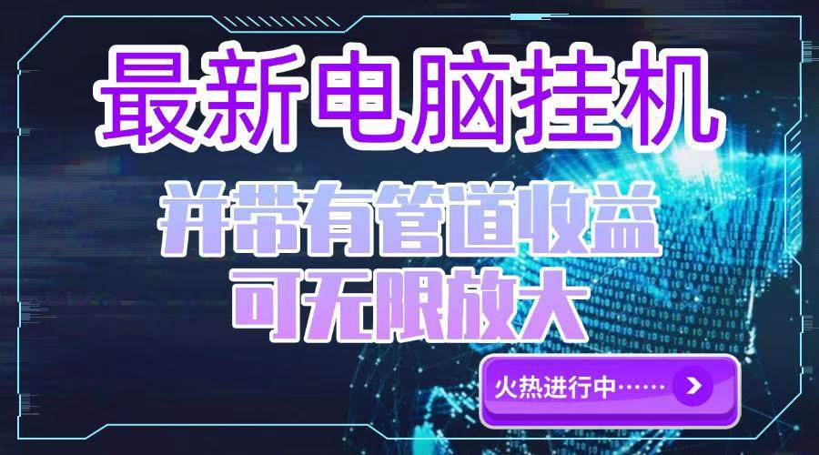 （15036期）电脑挂机单机每天收益300—500+ 并带有团队管道收益 可无限放大-驿想项目网