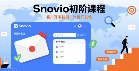 Snovio初阶课程，客户开发技能，外贸开发信-驿想项目网