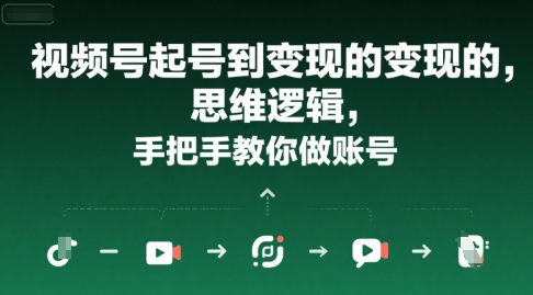 视频号起号到变现的思维逻辑，手把手教你做账号-驿想项目网
