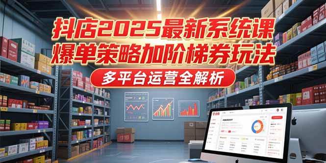（15214期）抖店2025最新系统课，爆单策略加阶梯券玩法，多平台运营全解析-驿想项目网