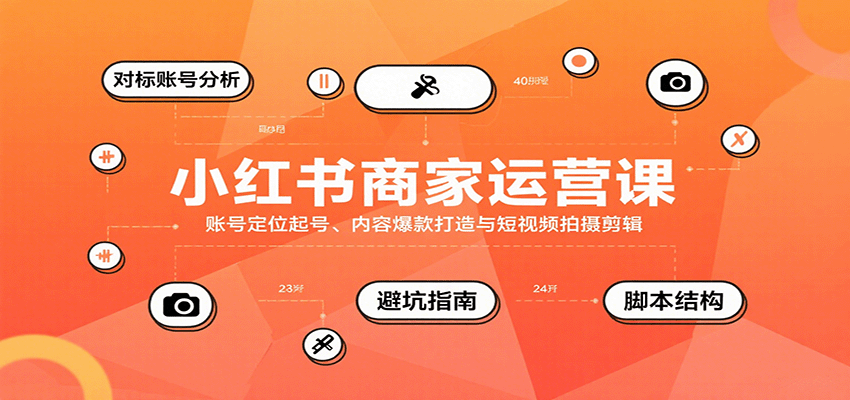 小红书商家运营课，账号定位起号、内容爆款打造与短视频拍摄剪辑-驿想项目网