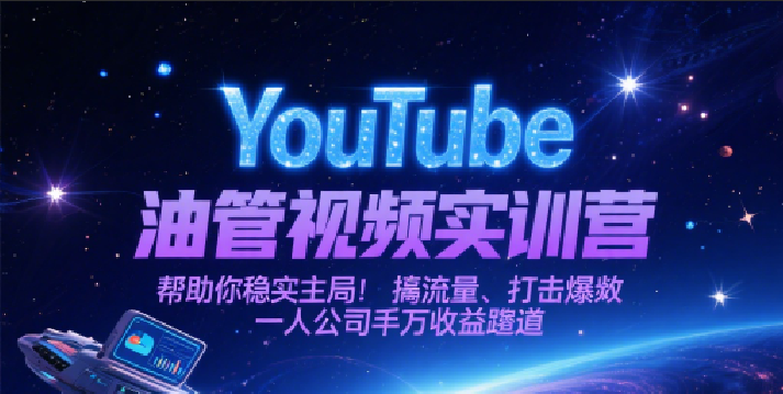 YouTube油管视频实训营，帮助你稳入局、搞流量、打爆款，一人公司千万收益赛道-驿想项目网