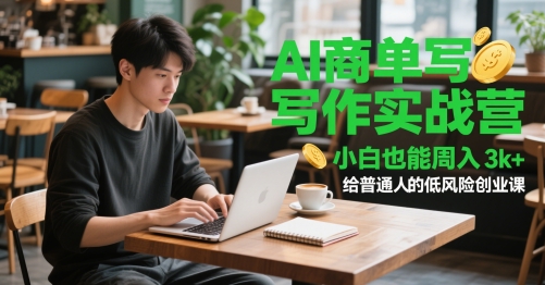 AI商单写作实战营，小白也能周入3k+，给普通人的低风险创业课-驿想项目网