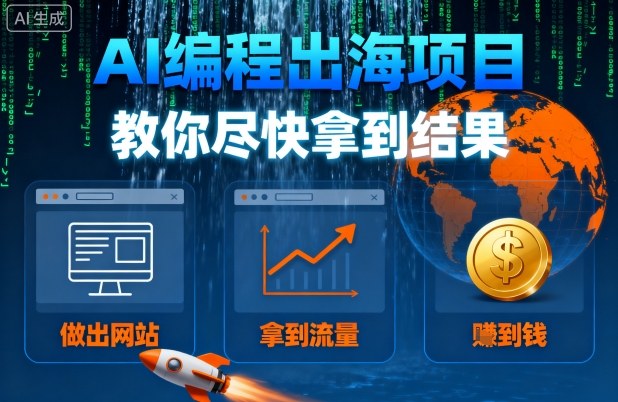 AI编程出海项目，教你尽快拿到结果-做出网站、拿到流量、賺到钱-驿想项目网