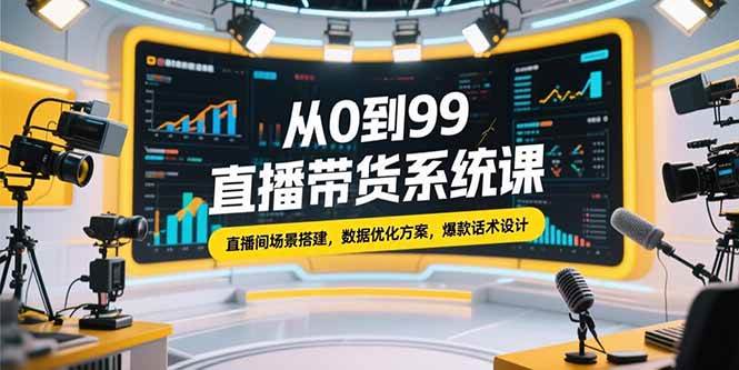 （15362期）从0到99直播带货系统课，直播间场景搭建，数据优化方案，爆款话术设计-驿想项目网
