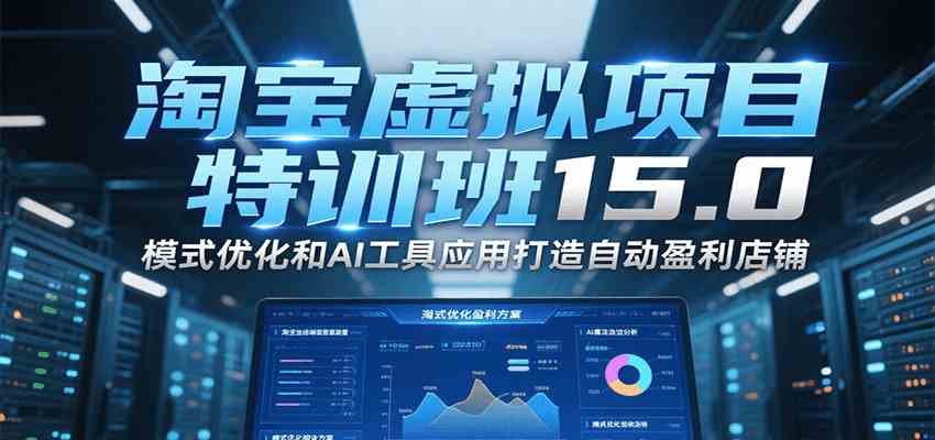 淘宝虚拟项目特训班15.0，模式优化和AI工具应用打造自动盈利店铺-驿想项目网