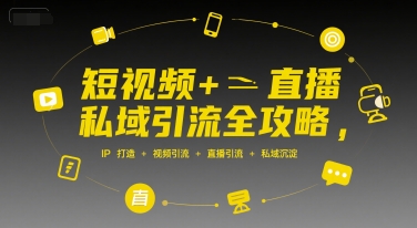 短视频+直播私域引流全攻略，IP打造 +视频引流 +直播引流 +私域沉淀-驿想项目网