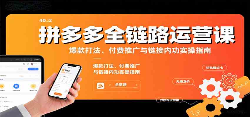 拼多多全链路运营课，爆款打法、付费推广与链接内功实操指南-驿想项目网