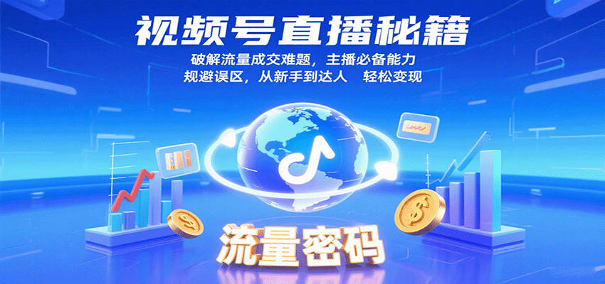 视频号直播秘籍，破解流量成交难题，主播必备能力，规避误区，从新手到达人轻松变现-驿想项目网