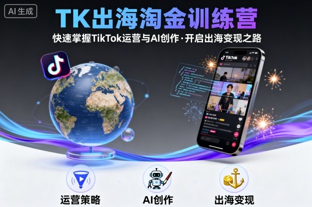 TK出海淘金训练营，助你快速掌握TikTok运营与AI创作，开启出海变现之路-驿想项目网