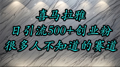 喜马拉雅，小而精的流量赛道，日进500+精准创业粉-驿想项目网