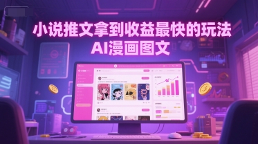 小说推文拿到收益最快的玩法，AI漫画图文-驿想项目网