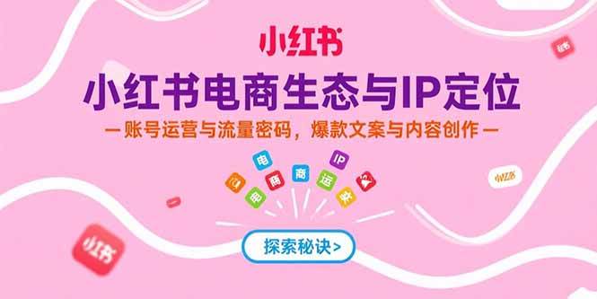 （15350期）小红书电商生态与IP定位，账号运营与流量密码，爆款文案与内容创作-驿想项目网