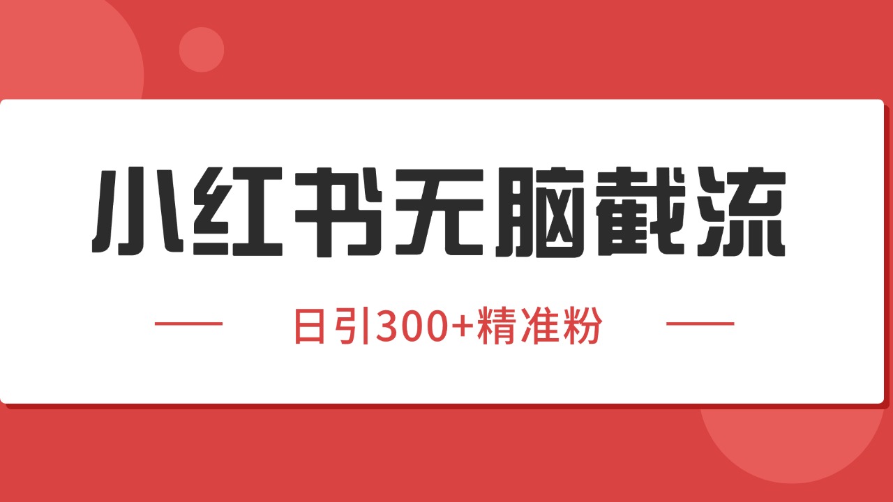 小红书截流同行客源，独家野路子获客玩法 日引200+暴力获客-驿想项目网