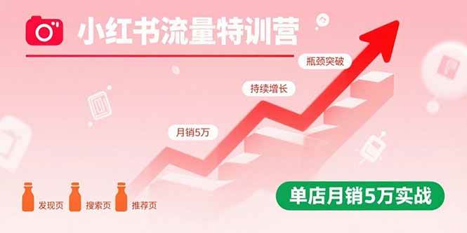 （15936期）小红书流量特训营：突破流量瓶颈，实现店铺持续增长，单店月销5万实战-驿想项目网