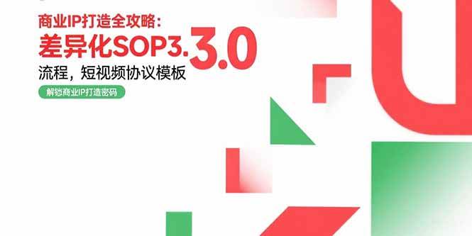 （15486期）商业IP打造全攻略：差异化SOP3.0流程，短视频协议模板，婚恋项目实战案例-驿想项目网