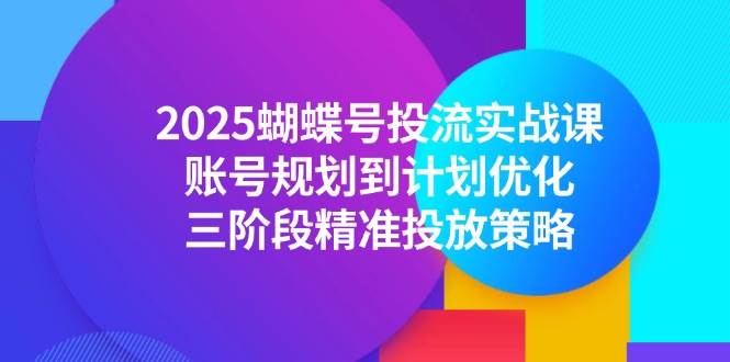（14987期）2025蝴蝶号投流实战课，账号规划到计划优化，三阶段精准投放策略-驿想项目网