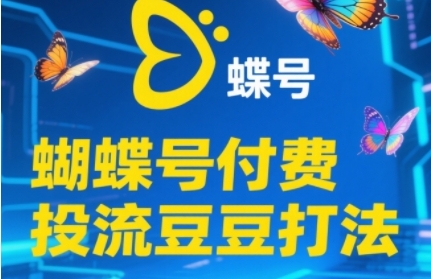 2025蝴蝶号付费投流豆豆打法，助新手快速掌握付费流量撬动自然流的核心玩法-驿想项目网