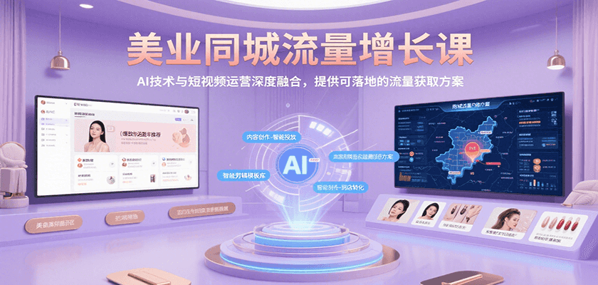 美业同城流量增长课，AI技术与短视频运营深度融合，提供可落地的流量获取方案-驿想项目网
