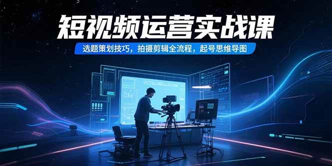 （15375期）短视频运营实战课，选题策划技巧，拍摄剪辑全流程，起号思维导图-驿想项目网