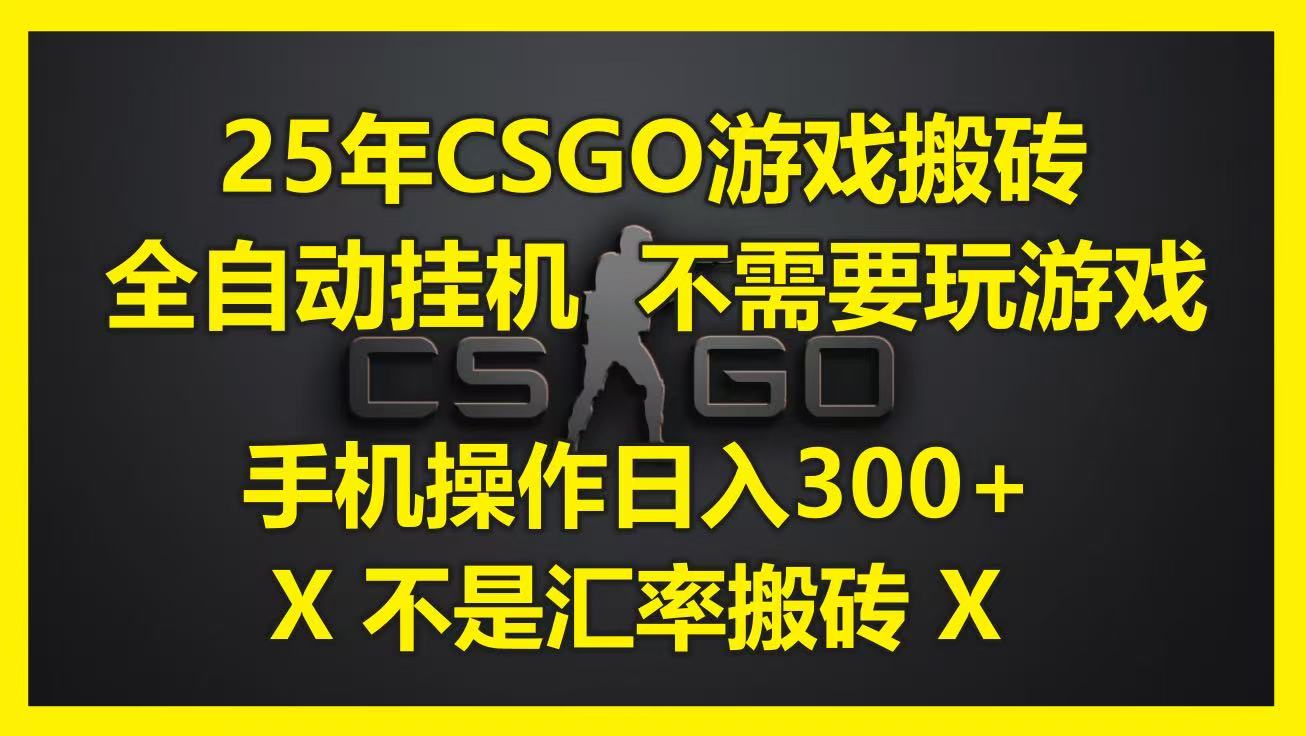 25年CSGO游戏搬砖，全自动挂机，不需要玩游戏，手机操作日入300+。(不是汇率搬砖)-驿想项目网