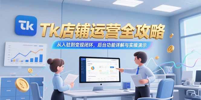 （15345期）Tk店铺运营全攻略，从入驻到变现闭环，后台功能详解与实操演示-驿想项目网