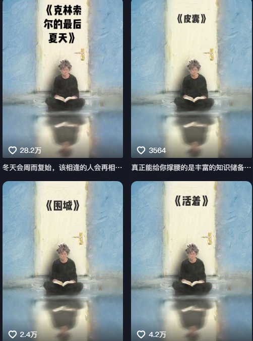 AI制作爆款书单，抖音42粉丝博主书单号制作拆解，单条视频28W赞-驿想项目网