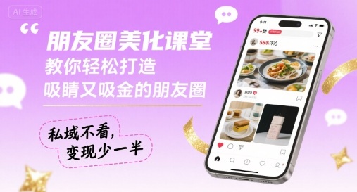 朋友圈美化课堂，教你轻松打造，吸睛又吸金的朋友圈，私域不看，变现少一半-驿想项目网