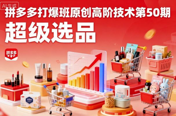 拼多多打爆班原创高阶技术第50期，超级选品-驿想项目网