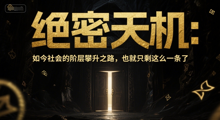 付费文章：绝密天机：如今社会的阶层攀升之路，也就只剩这么一条了-驿想项目网