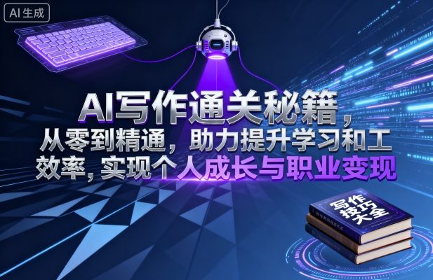 AI写作通关秘籍，从零到精通，助力提升学习和工作效率，实现个人成长与职业变现-驿想项目网