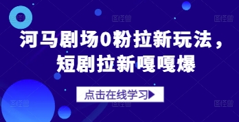 河马剧场0粉拉新玩法，短剧拉新嘎嘎爆-驿想项目网