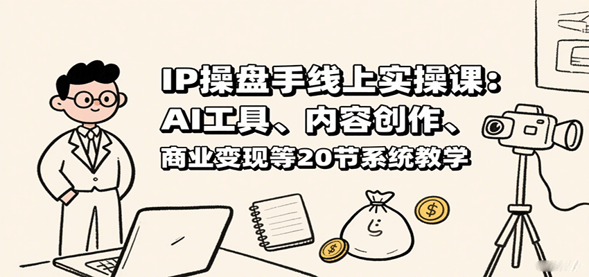IP操盘手线上实操课：AI工具、内容创作、商业变现等20节系统教学-驿想项目网