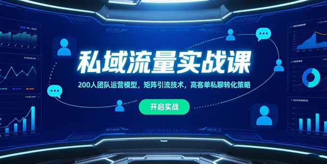 （15403期）私域流量实战课，200人团队运营模型，矩阵引流技术，高客单私聊转化策略-驿想项目网