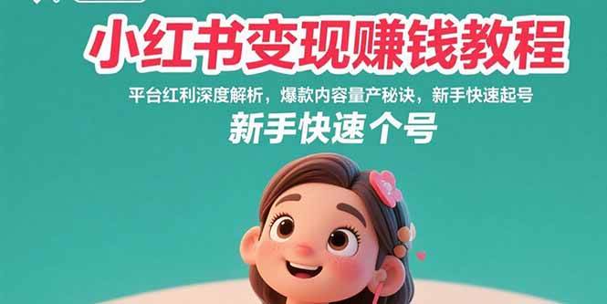 （15559期）小红书变现赚钱教程：平台红利深度解析，爆款内容量产秘诀，新手快速起号-驿想项目网