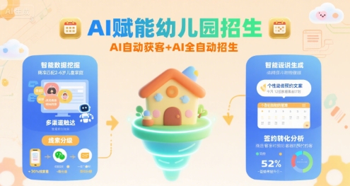 AI赋能幼儿园招生，AI自动获客+AI全自动招生-驿想项目网