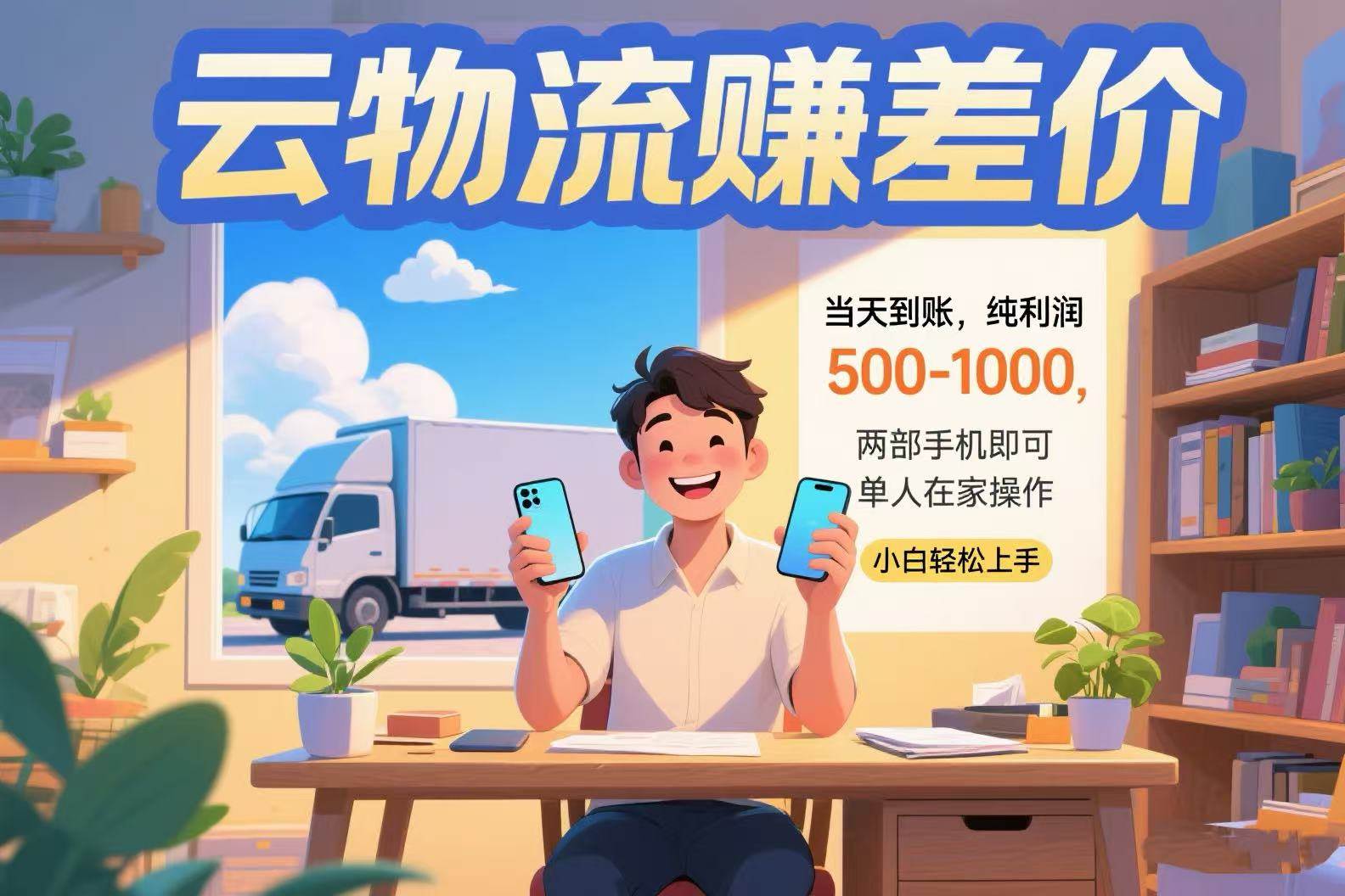 （15492期）云物流赚差价 当天到账纯利润500-1000 两部手机即可 可单人在家操作 小…-驿想项目网