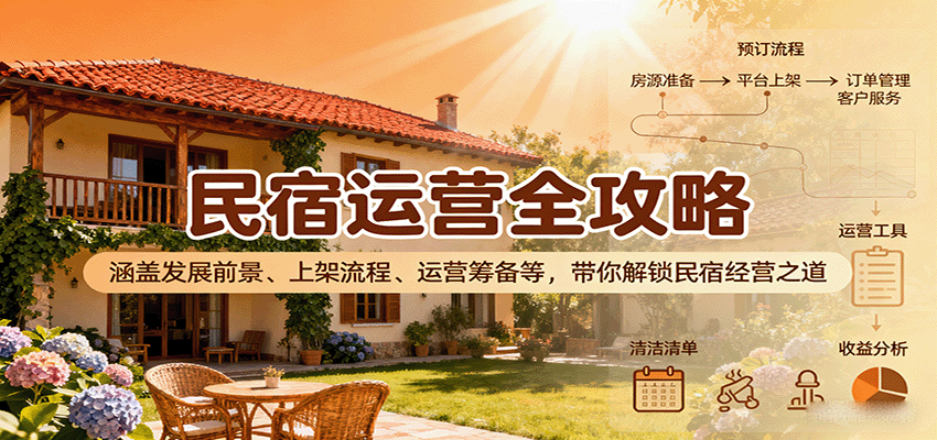 民宿运营全攻略：涵盖发展前景、上架流程、运营筹备等，带你解锁民宿经营之道-驿想项目网