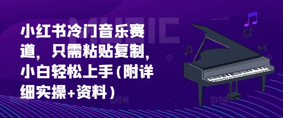小红书冷门音乐赛道，只需粘贴复制，小白轻松上手(附详细实操+资料)-驿想项目网