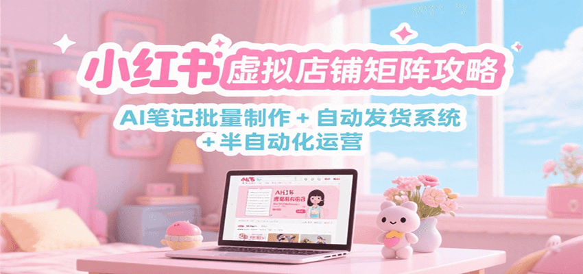 小红书虚拟店铺矩阵攻略：AI笔记批量制作 + 自动发货系统 + 半自动化运营-驿想项目网